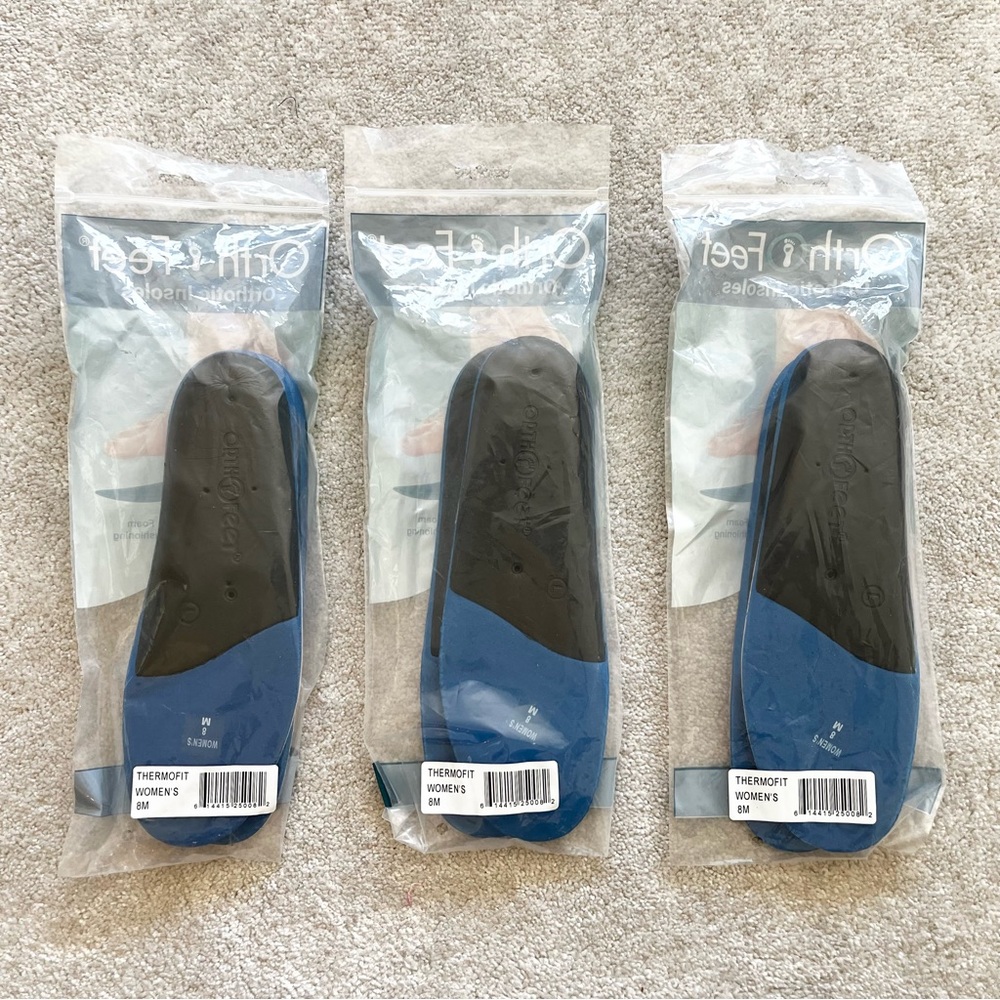 ORTHOFEET NWT ORTHOTIC INSOLES SIZE 8 M ARCH SUPPORT SHOCK ABSORPTION COMFY - Picture 2 of 4